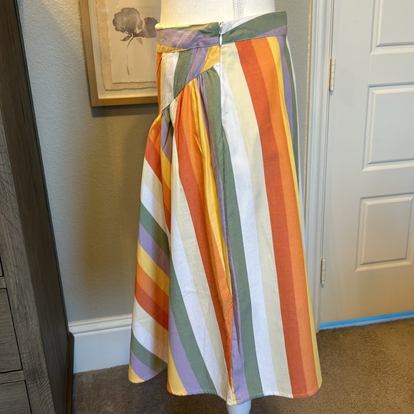 Mossimo Supply Co.: Pastel Striped Knee Length Skirt, Size Small - Picture 6 of 8